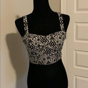 Mudd Black and White Crop Top